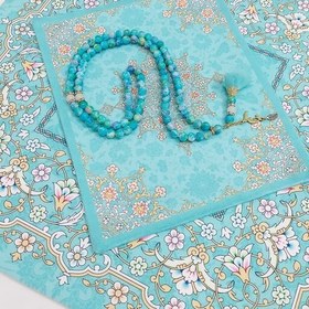 تصویر 1 از سجاده مخمل فیروزه ای + زیبا و با کیفیت